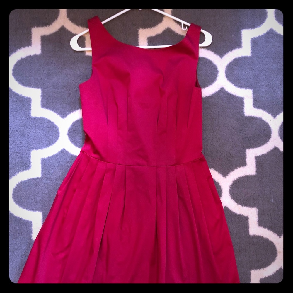 Kate Spade bright pink pleated dress
